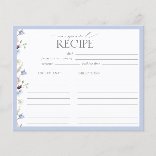 Elegant Dusty Blue Wildflower Vrijgezellenfeest Re (Voorkant)