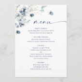 Elegant Dusty Blue Winter Foliage Wedding Menu (Voorkant)