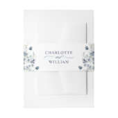 Elegant Dusty Blue Winter Foliage Wedding Uitnodigingen Wikkel (Voorkant Voorbeeld)