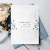 Elegant Dusty Blue Winter Foliage Wedding Uitnodigingen Wikkel