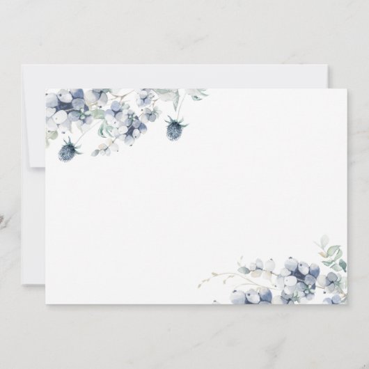 Elégant Dusty Blue Winter Moving Faire-part (Dos)