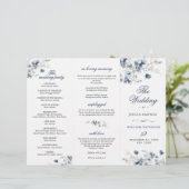 Elegant Dusty Blue Winter Wedding Ceremony Program (Staand voorkant)