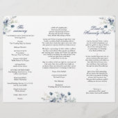 Elegant Dusty Blue Winter Wedding Ceremony Program (Achterkant)