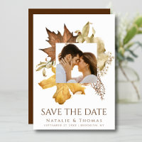 Elegant Dusty Brown Autumn Foliage Fall Wedding