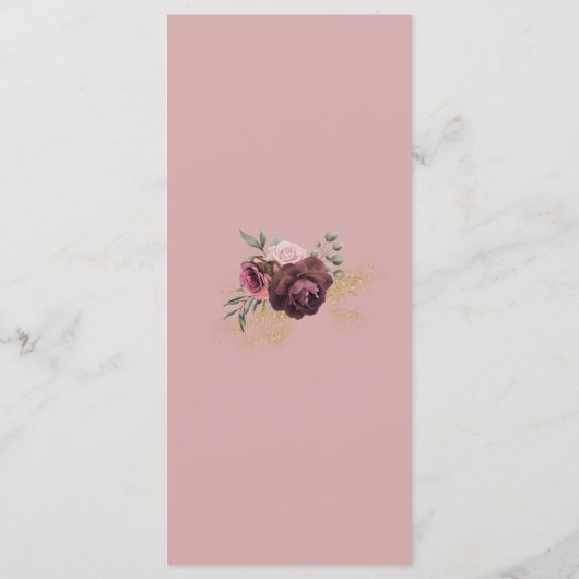Elegant Dusty Floral Geometric Lijst Menu (Achterkant)