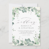 Elegant Dusty Green Eucalyptus Greenery Wedding Kaart (Voorkant)