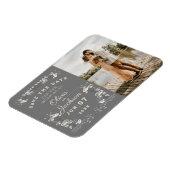 Elegant dusty grijs & witte floral save the date i magneet (Linkerzijde)