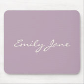 Elegant Dusty Lila Handgeschreven Script Name Cust Muismat (Voorkant)
