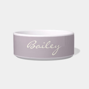 Elegant Dusty Lila Handgeschreven Script Name Cust Voerbakje