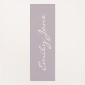 Elegant Dusty Lila Handgeschreven Script Name Cust Yogamat (Voorkant)