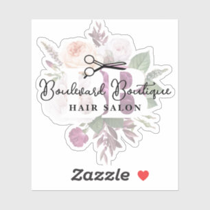Elegant Dusty Mauve Bloemensalon Stylist Logo Sticker