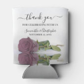 Elegant Dusty Mauve Pink Rose Weddenschap Bedankt Blikjeskoeler (Achterkant)