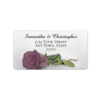 Elegant Dusty Mauve Pink Rose Wedding Address