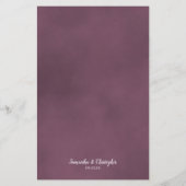 Elegant Dusty Mauve Rose Budget Mariage Menu (Dos)