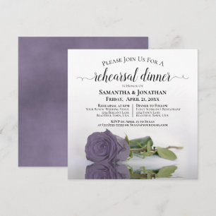 Elegant Dusty Paars Roos Wedding Rehearsal Dinner Kaart
