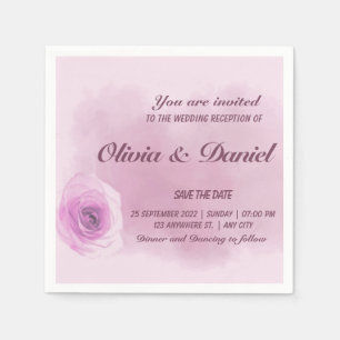 Elegant dusty paarse roos floral bruiloft servet