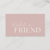 Elegant Dusty Pink Beauty Referral Card  (Devant)