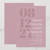Elegant Dusty Pink Typografie Uitnodiging (Voorkant / Achterkant)