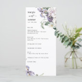 Élégant Dusty Purple Floral Wedding Programme (Debout devant)