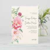 Elegant Dusty Roos Blush Ivory Floral Script Kaart (Staand voorkant)