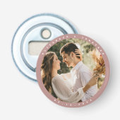 Elegant Dusty Roos Blush Photo Wedding Favor Button Flesopener (Voorkant)