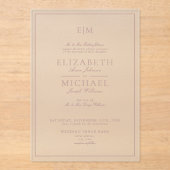 Elegant Dusty Roos Classic Script Monogram Weddens Acryl Uitnodigingen (Voorkant)