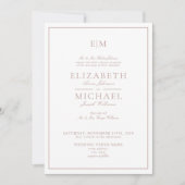 Elegant Dusty Roos Classic Script Monogram Weddens Kaart (Voorkant)