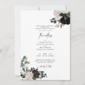 Elegant Dusty Roos Floral Beide ouders bruiloft Kaart (Voorkant)