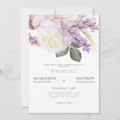 Elegant Dusty roos Floral No Parent Wedding Kaart (Voorkant)