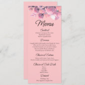 Elegant Dusty roos Floral Wedding Menu (Voorkant / Achterkant)