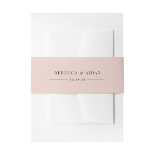 Elegant Dusty Roos Persoonlijke namen Wedding Uitnodigingen Wikkel