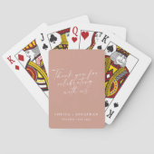 Elegant Dusty Roos Trendy Script Custom Hartelijk  Pokerkaarten (Achterkant)