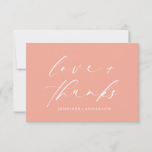 Élégant Dusty rose amour et Merci Mariage de scrip (Devant)