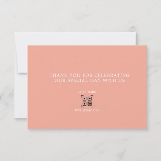 Élégant Dusty rose amour et Merci Mariage de scrip (Dos)