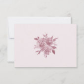 Elégant Dusty Rose aquarelle mariage floral RSVP (Dos)