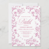Elegant Dusty Rose Floral Bridal Shower Invitation (Devant)
