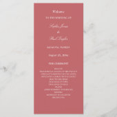 Elégant Dusty Rose Pink Wedding Programme (Devant)
