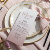 Elégant Dusty Rose Simple Mariage Dîner Menu