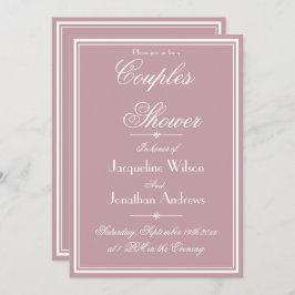 Elegant Dusty Roze Chique Script RSVP Couples Douc Kaart