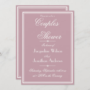 Elegant Dusty Roze Chique Script RSVP Couples Douc Kaart