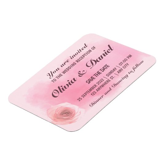 Elegant dusty roze roze roze roze roodbruin magneet (Linkerzijde)