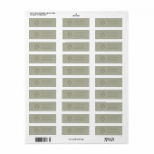 Elegant Dusty Sage en Gouden Monogram Etiket (Full Sheet)