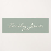Elegant Dusty Sage Handgeschreven Script Name Cust Yogamat (Voorkant (horizontaal))