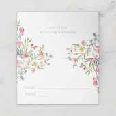 Elegant Dusty Sage Pastel Wildflower Crest Wedding (Buitenkant ongevouwen)