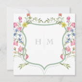 Elegant Dusty Sage Pastel Wildflower Crest Wedding Save The Date (Achterkant)