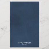 Elégant Dusty Steel Blue Rose Budget Mariage Menu (Dos)