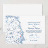 Elégant Duxbury Massachusetts Carte Mariage de mar (Devant / Derrière)