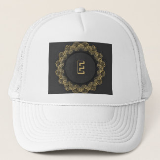 Elegant E Initiaal Letter Afbeelding Gedrukt Wit-P Trucker Pet