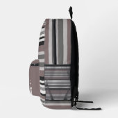 Elegant Earth Tones Brown Savannah Stripes Pattern Bedrukte Rugzak (Rechts)