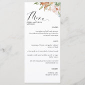 Elégant Earthy Blooms et menu Mariage blanc (Devant)